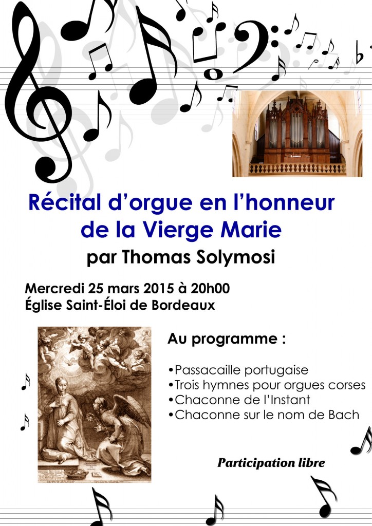 Récital d'orgue en l'honneur de la Vierge Marie